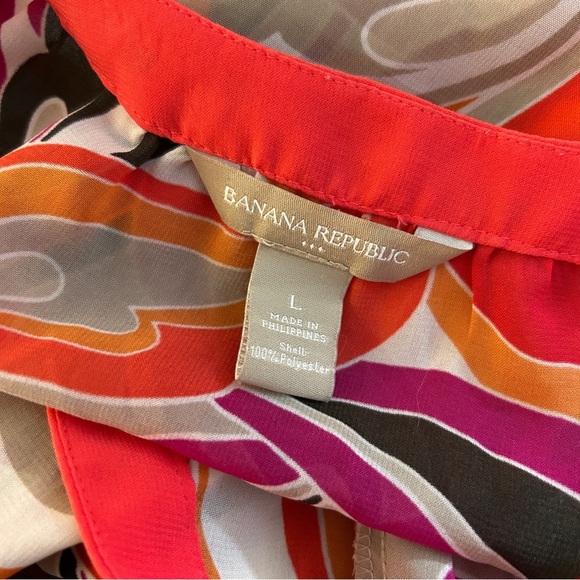 ❤️ Banana Republic Colorful Swirl Blouse L - Picture 5 of 8